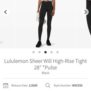 Lululemon sheer will Leggings